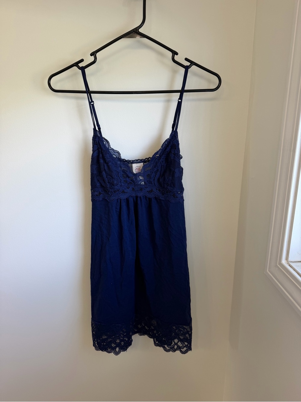 In Bloom by Jonquil medium Lace trim Slip Dress nightie lingerie Navy